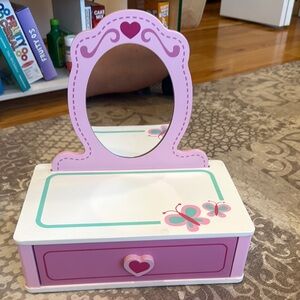 Fat Brain Toys Pink and White Kids Vanity Toy Set